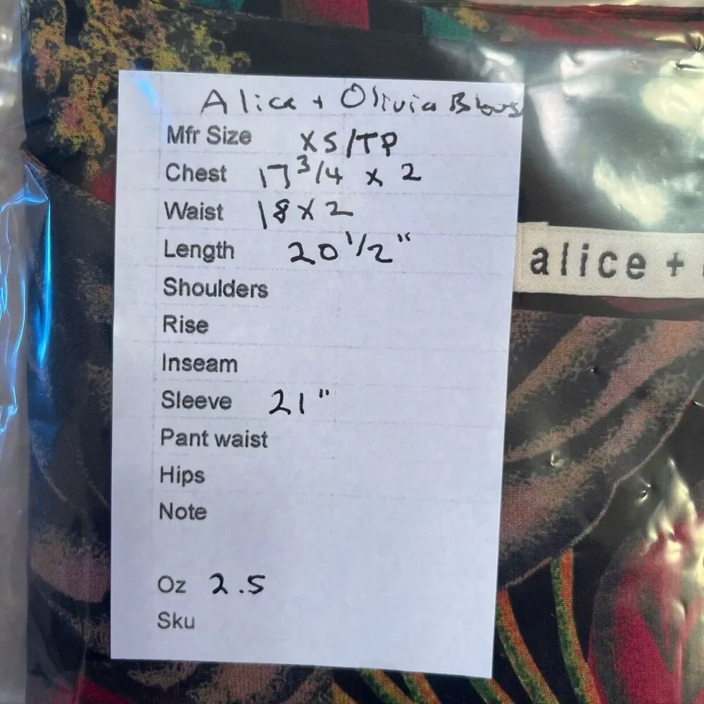 Alice & Olivia Silk Rose Floral Blouse Womens XS Spring Dark Multicolor - Picture 7 of 7